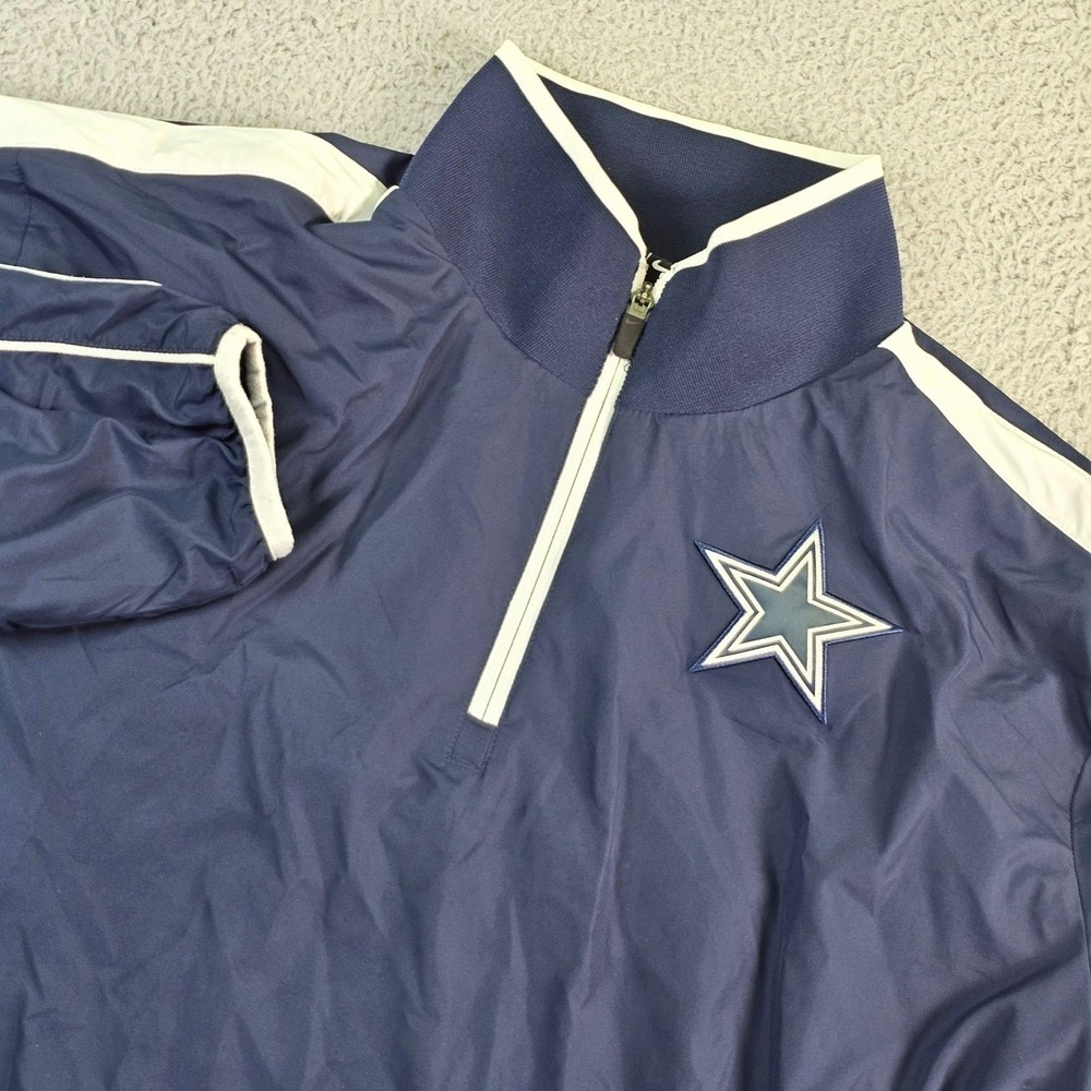 Dallas Cowboys Jacket Mens Medium Blue NFL Football Nike On Field 1/4 Zip